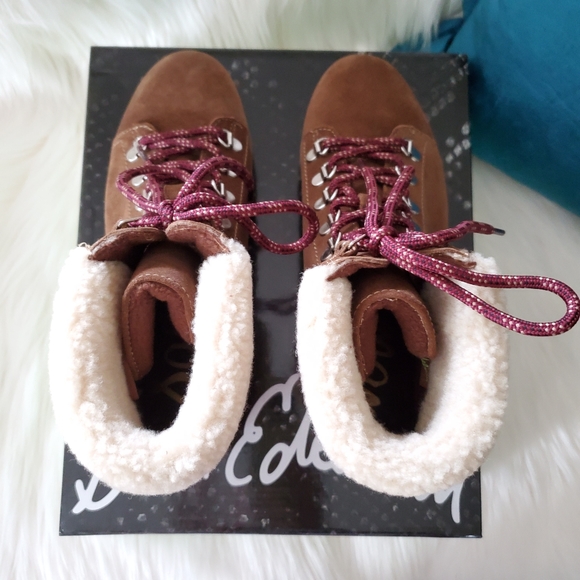 NEW Sam Edelman Franc Faux Shearling Hiking Boots - Picture 7 of 10